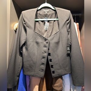 Express Black Button-Front Blazer